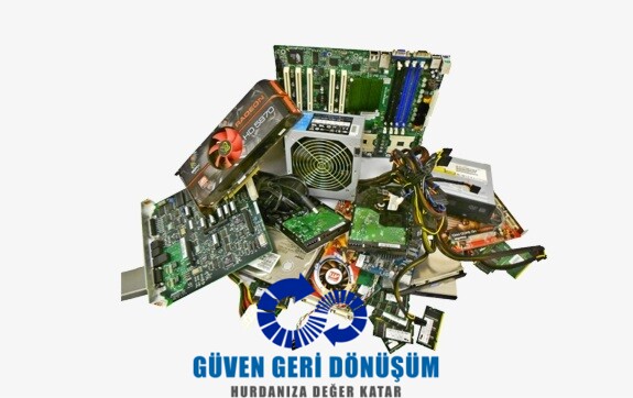 electronic waste computer in parts